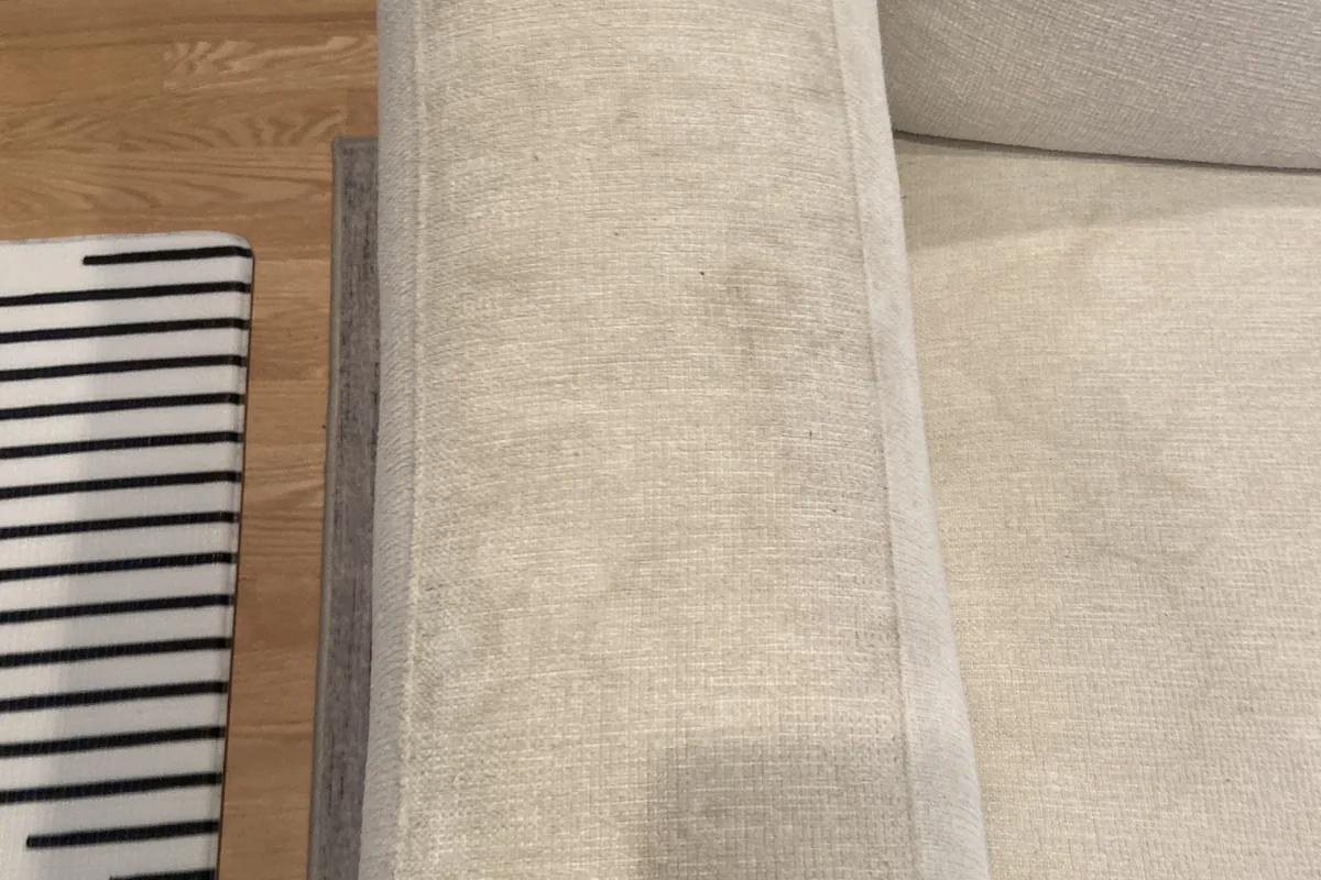 Stained carpet before cleaning in Clarendon Hills