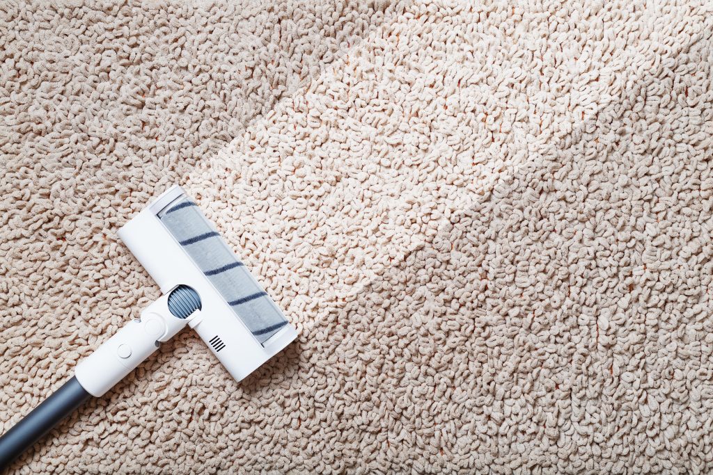 vacuum cleaner cleans carpet